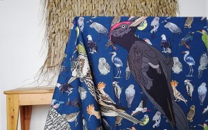 obrus Ptaki granat  150 x 200