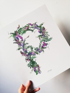 plakat litera P kwiaty polne 30cmx34cm