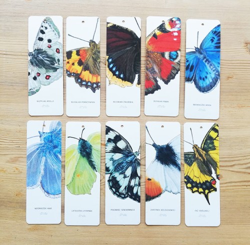 zakładki z rysunkami Motyle LAS I NIEBO