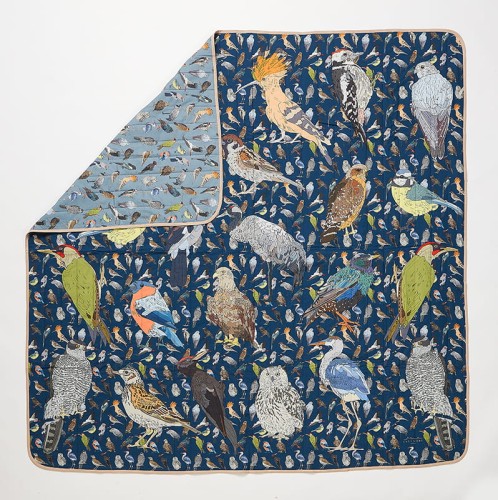 LAS I NIEBO pikowana narzuta Ptaki