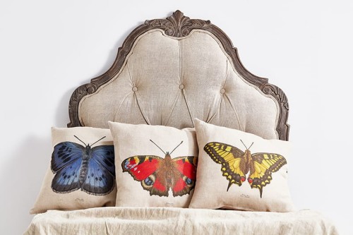 poszewka na poduszkę Rusałka pawik 100% len LAS I NIEBO