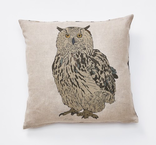 dwustronna poszewka Puchacz 100% len LAS I NIEBO