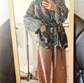 kimono Kwiaty polne szmaragd LAS I NIEBO