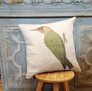 poszewka DZIĘCIOŁ ZIELONY 100% len