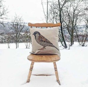 dwustronna poszewka WRÓBEL 100% len