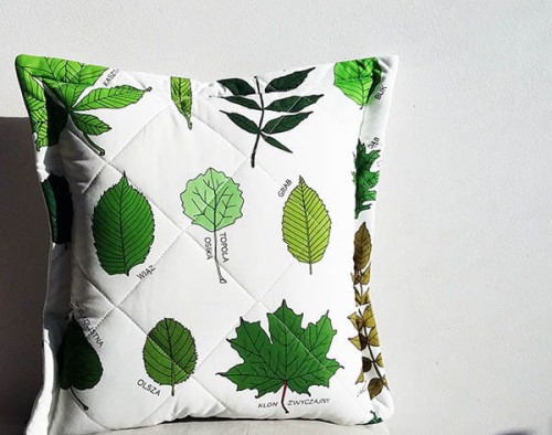 pikowana poszewka Liście LAS I NIEBO