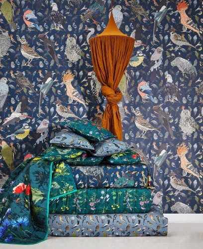 tapeta Ptaki ciemne tło LAS I NIEBO